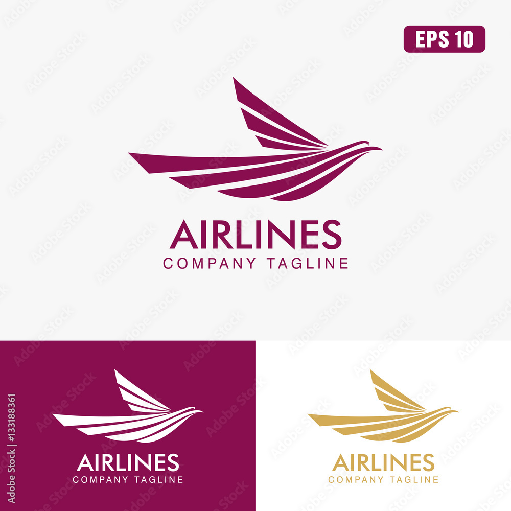 Purple Airlines Logo / Icon Vector Design (Business Logo Idea ...