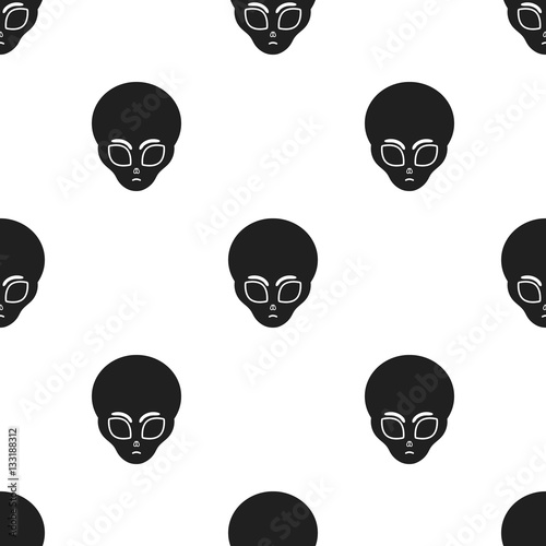 Alien icon in  black style isolated on white background. Space pattern stock vector illustration.