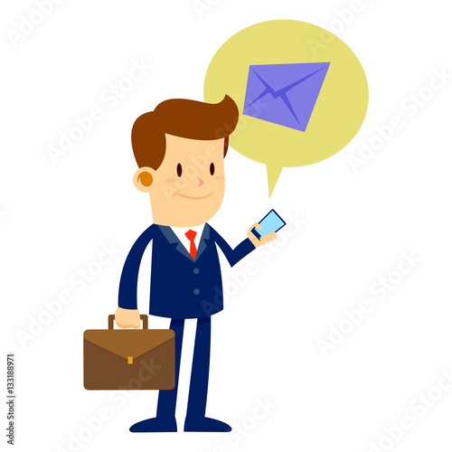 Businessman Checking Email With His Smart Phone