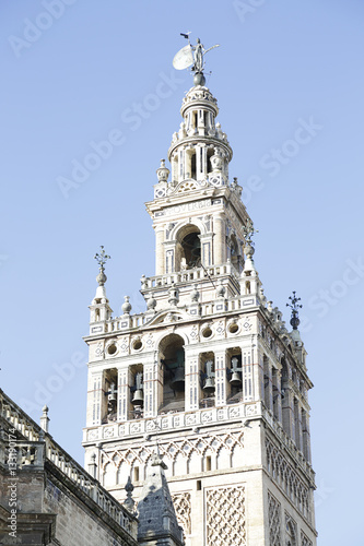 The Giralda  the bell tower of the Seville Cathedral in Seville  Spain