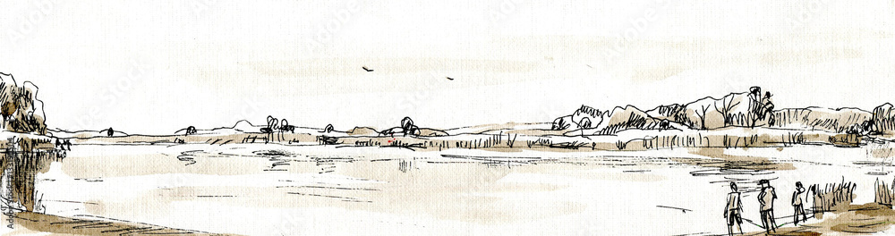 Lake view sketch