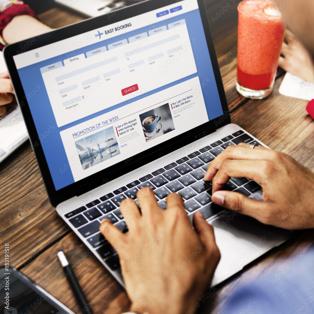 People Connection Laptop Easy Booking Concept People Connection Laptop Easy Booking Concept