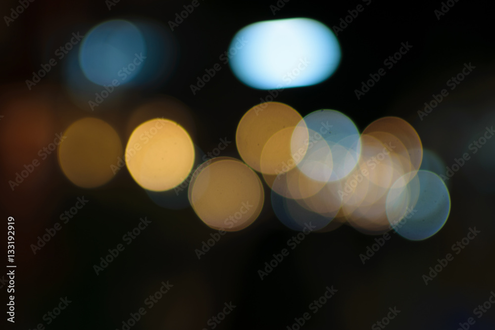 colorful bokeh of the light from the city