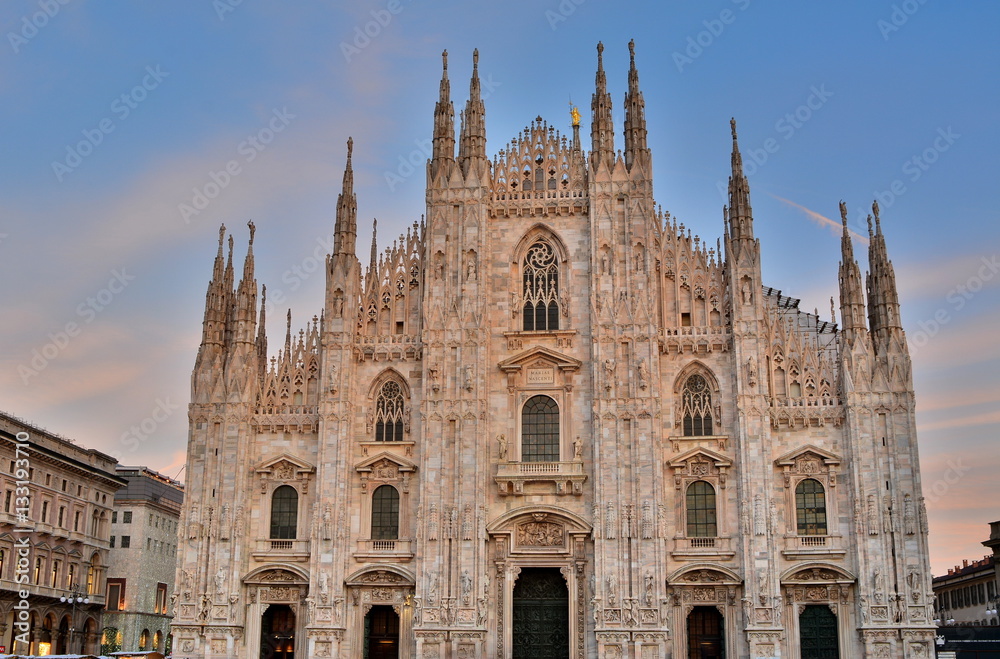 The great Milan Cathedral in the Gothic style.