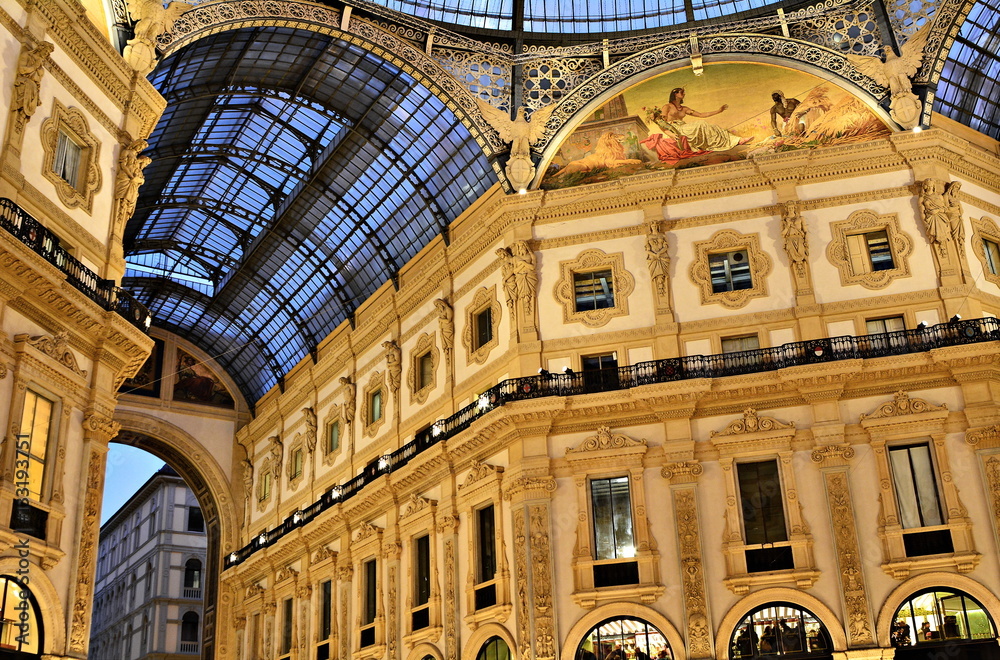 The Milan gallery with fashion shops