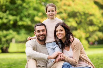 happy family in summer park