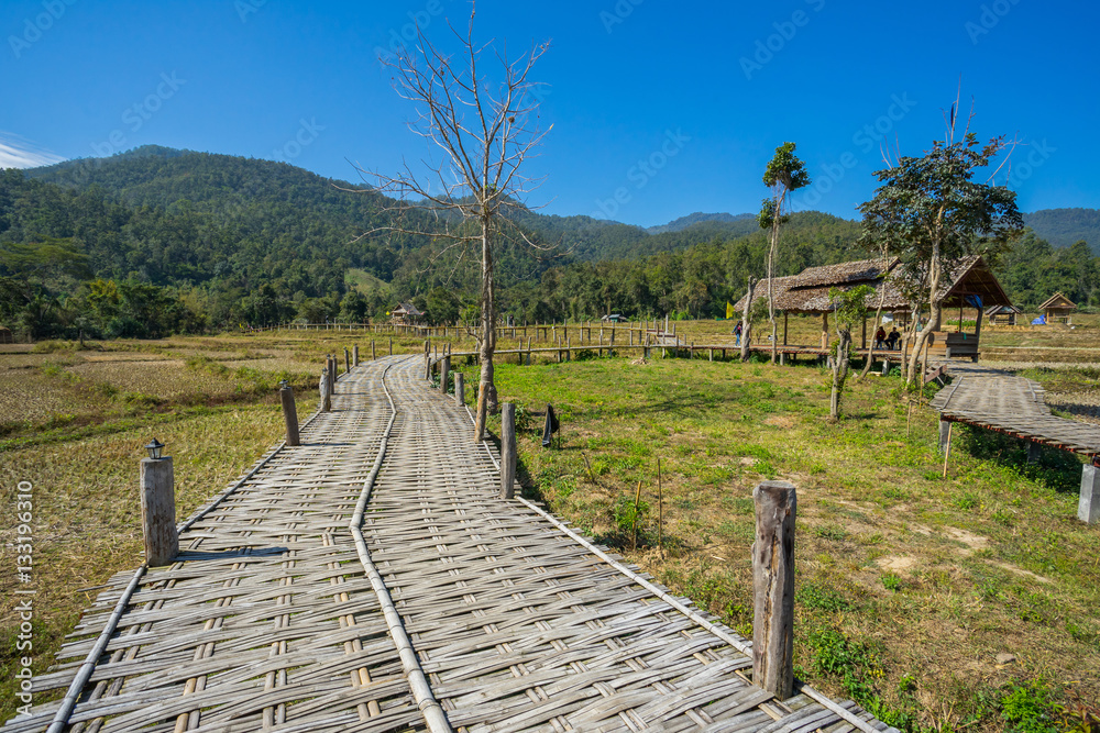 Long Bamboo Bridge in Pai, Thailand
