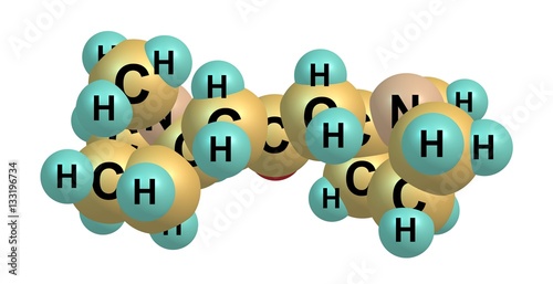 Cuscohygrine molecular structure isolated on white photo