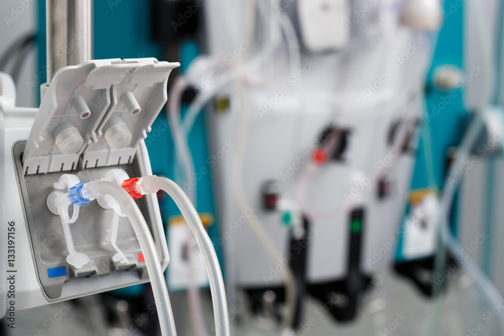 Hemodialysis bloodline tubes in dialysis machine