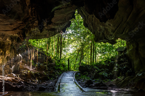 Cave Entrance to Jungle. Cave entrance in Mulu National Park, Borneo, Malaysia. photo