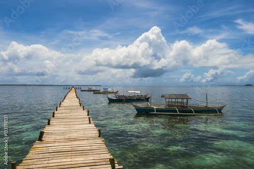Island Dock / Walkway With Fishing Boats