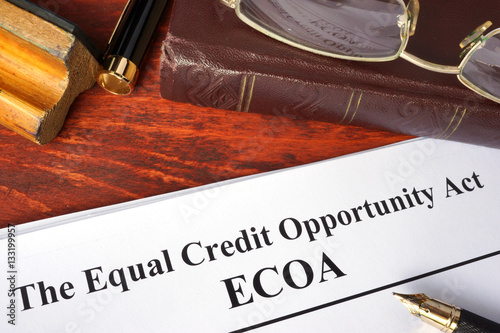 Canvas Print The Equal Credit Opportunity Act (ECOA) and a book.