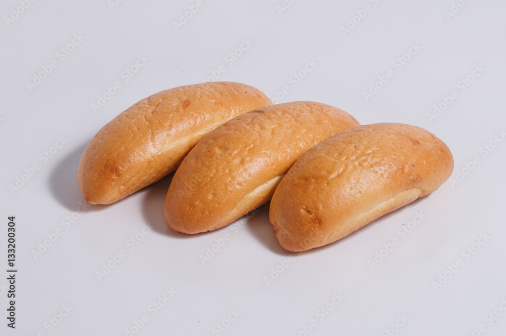 The baguettes on a white background.