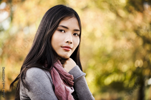 Beautiful Young Asian Woman Outdoors