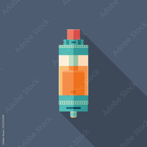 Rebuildable tank atomizer flat square icon with long shadows.