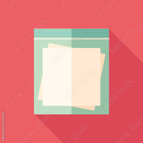 Vape cotton flat square icon with long shadows.