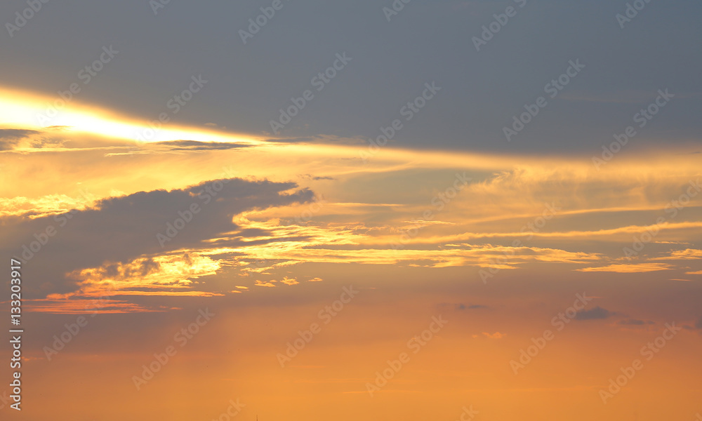 Sunset and clouds background in the evening