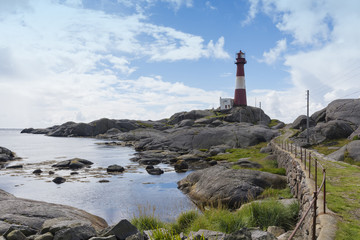 Fototapete Skandinavien Leuchtturm Eigersund - Norwegen  © Pilipipa