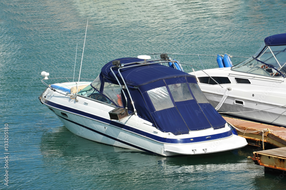 Fototapeta premium Motor yacht in jetty
