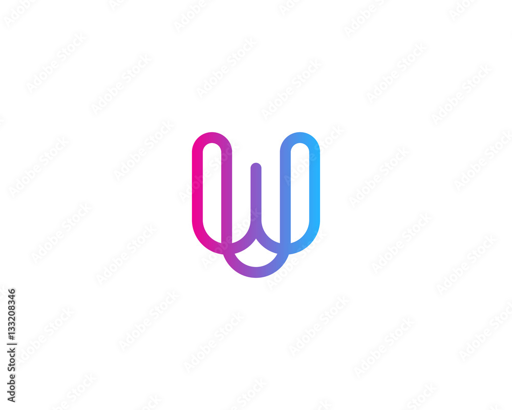 Initial Letter W Modern Line Logo Design Element Initial Letter W Modern Line Logo Design Element