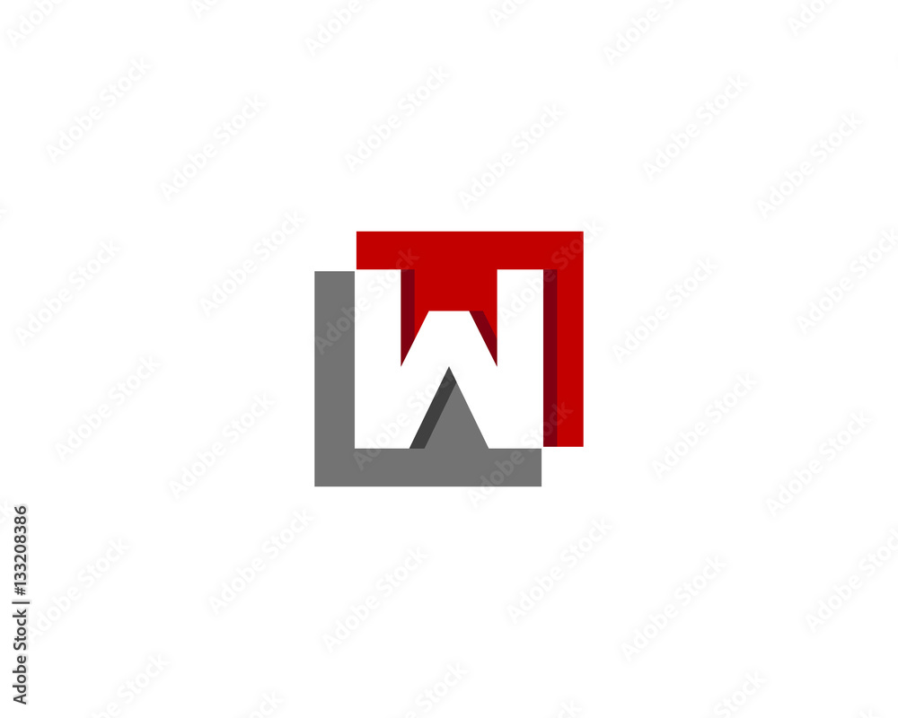 Initial Letter W Negative Space Logo Design Element Initial Letter W Negative Space Logo Design Element