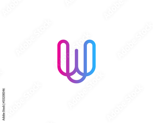 Initial Letter W Modern Line Logo Design Element