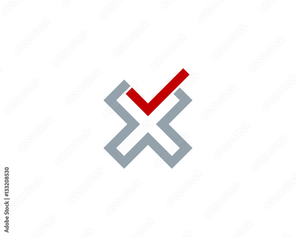 Obraz premium Initial Letter X Check Logo Design Element