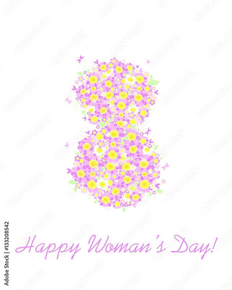 Beautiful bouquet with pink daisy for 8 March Beautiful bouquet with pink daisy for 8 March