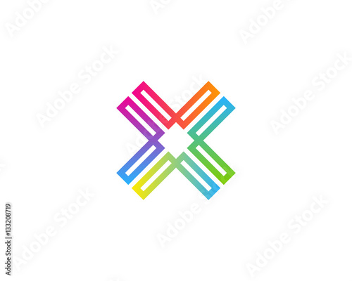 Initial Letter X Infinite Shape Loop Logo Design Element