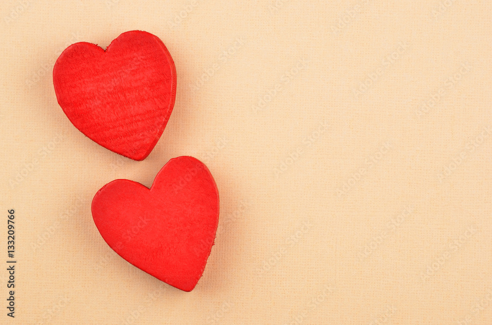 Heart on cardboard background