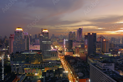 Cityscape in middle of Bangkok Thailand