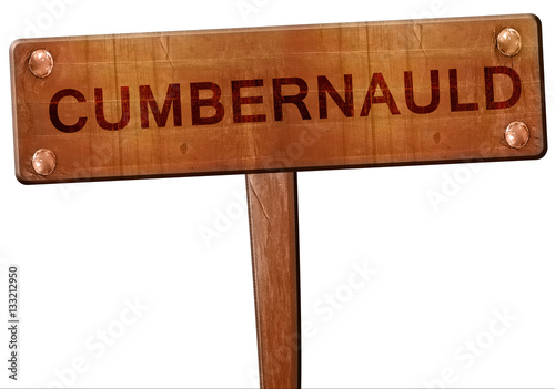 Cumbernauld road sign, 3D rendering