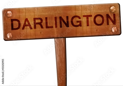 Darlington road sign, 3D rendering