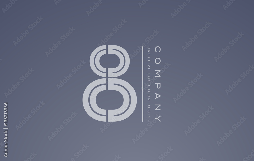 Number eight 8 transparent white blue vector logo icon sign design template Number eight 8 transparent white blue vector logo icon sign design template