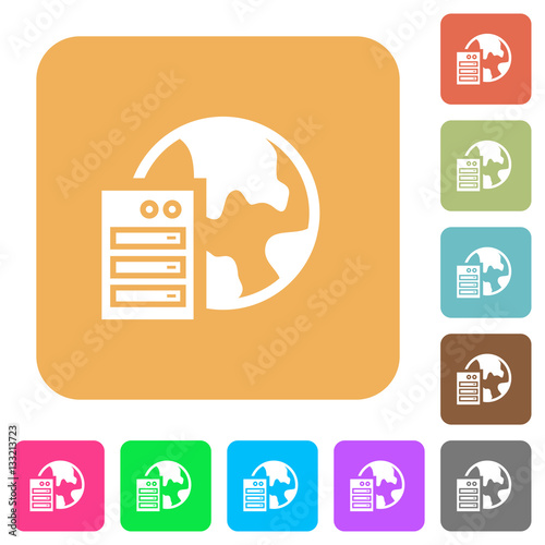 Web hosting rounded square flat icons