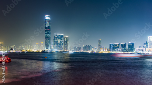 Hong Kong city panorama, harbour.