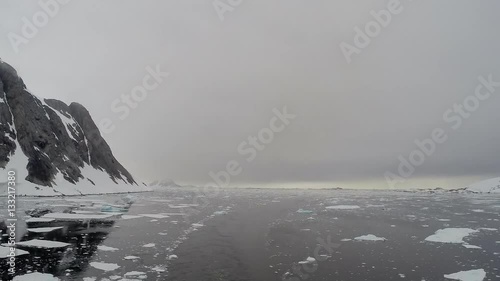 Low Stratus over South Polar Melting Ice Pack photo