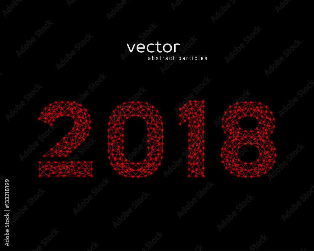 Abstract vactor illustration of number 2018. Abstract vactor illustration of number 2018.