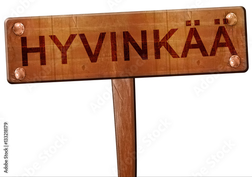 Hyvinkaa road sign, 3D rendering photo