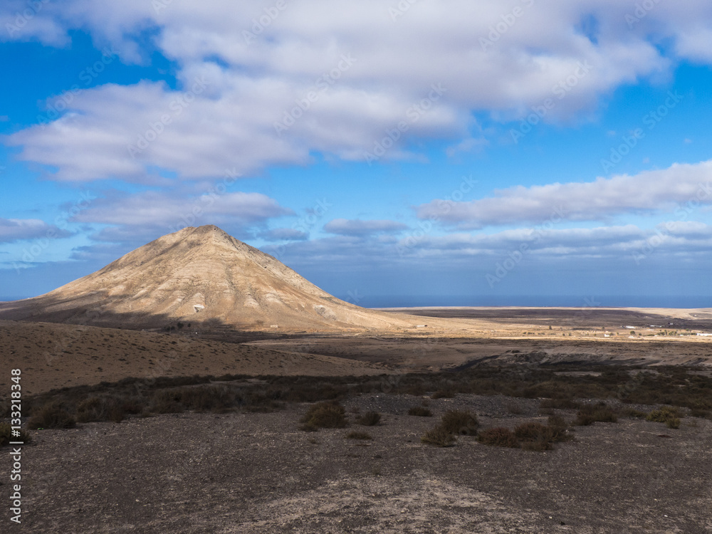Tindaya, holy mountain of Fuerteventura, Canary Islands, aborigines cult place.