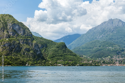 Scenic landscape of mountain Lake Como