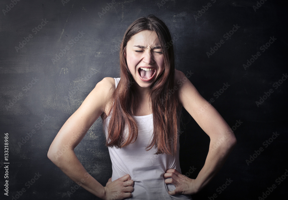 Angry girl chouting Angry girl chouting