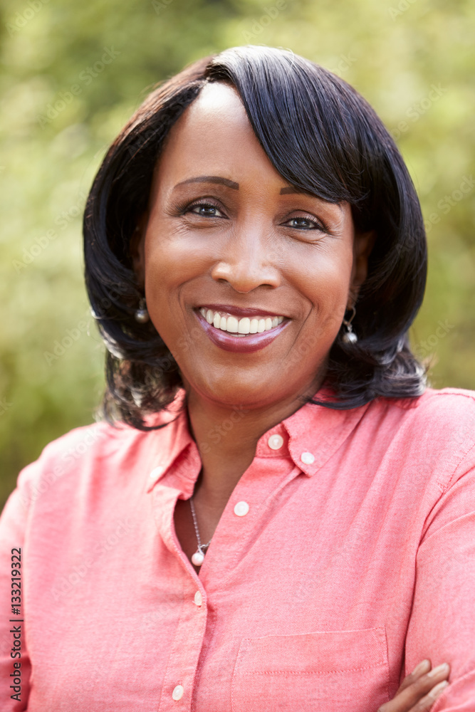 Portrait of smiling senior African American woman, vertical Portrait of smiling senior African American woman, vertical