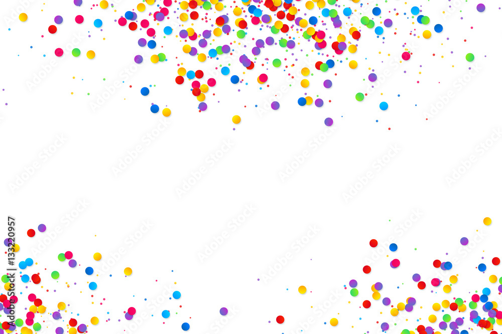 Colorful Round Confetti Frame Isolated On White Background Stock Vector
