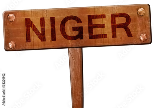 Niger road sign, 3D rendering