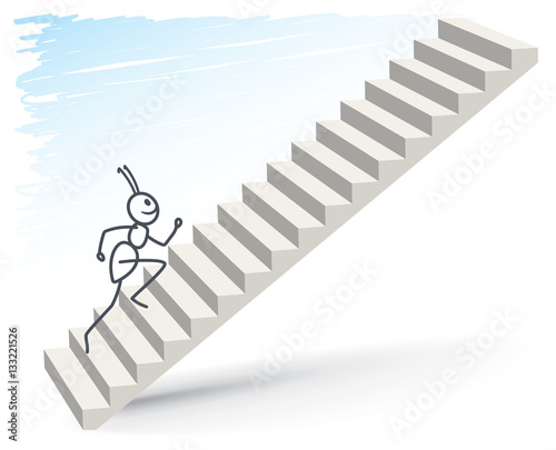 Ant running on stairs 