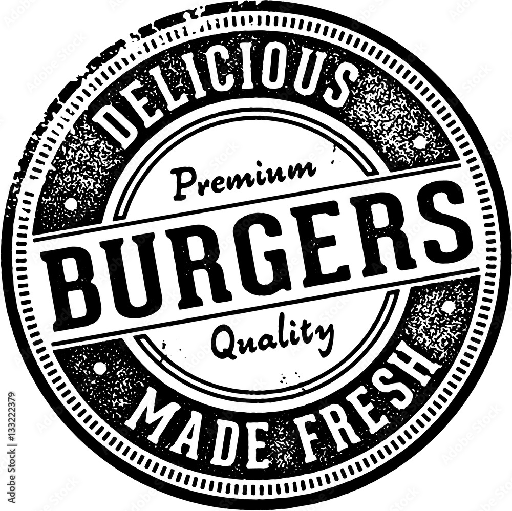 Vintage Burgers Restaurant Menu Sign
