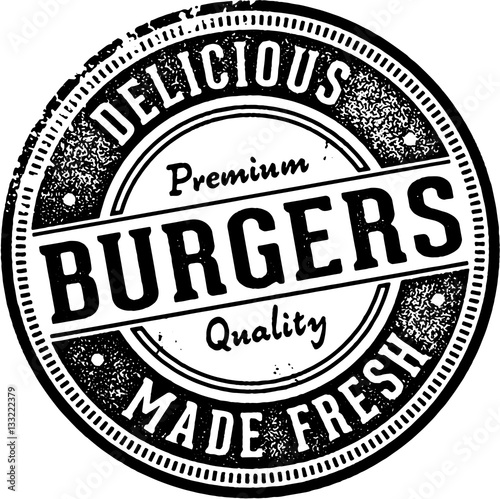 Vintage Burgers Restaurant Menu Sign