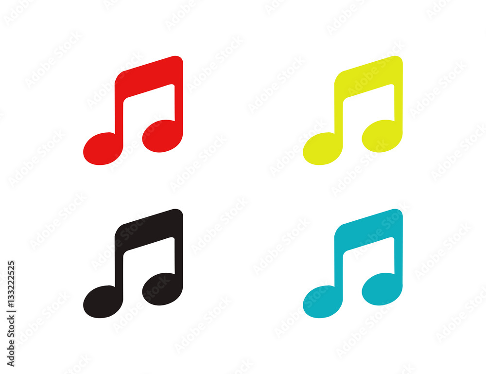 Vector flat modern music notes set icons Stock-Vektorgrafik | Adobe Stock