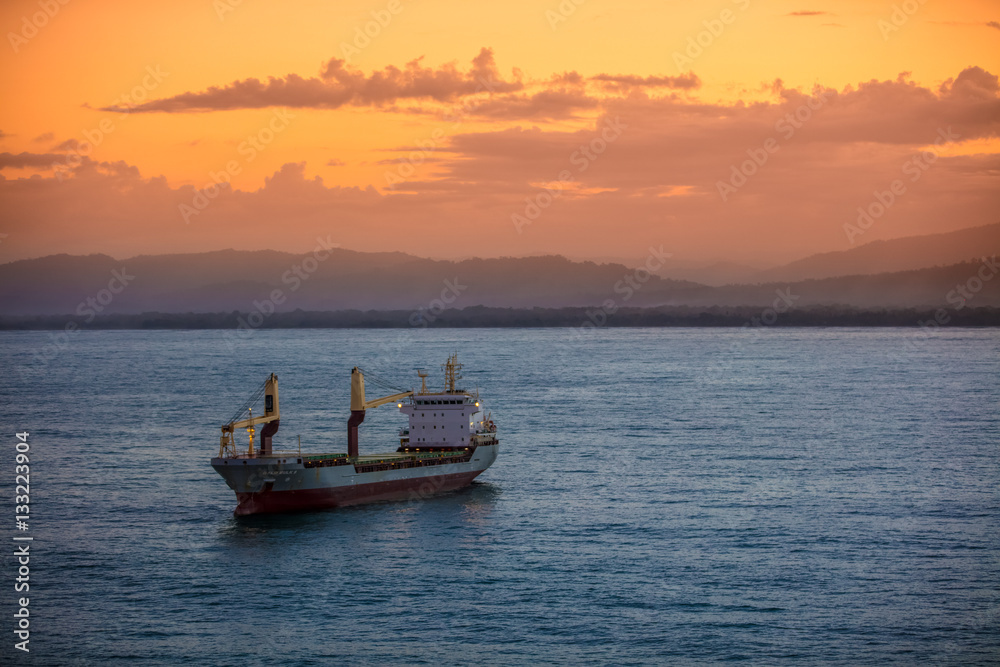 Barge on the ocean